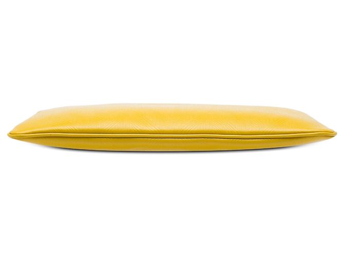 Clutch CD Diamond in tela rivestita gialla Dior Giallo - vista 3