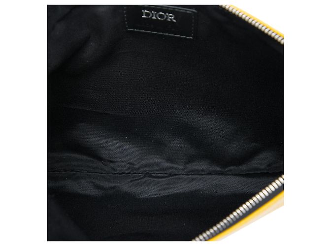 Clutch CD Diamond in tela rivestita gialla Dior Giallo - vista 5