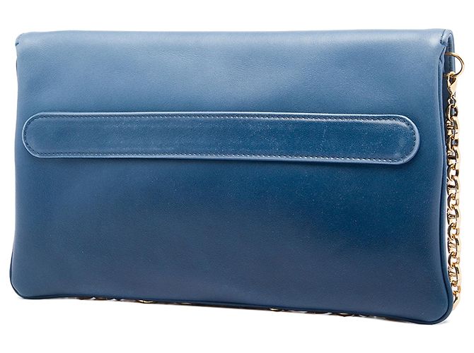 Bolsa DiorDouble Chain em couro de bezerro azul, tamanho Medium - vista 2