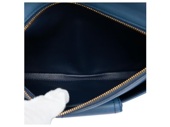 Bolsa DiorDouble Chain em couro de bezerro azul, tamanho Medium - vista 4