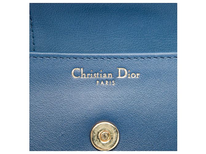 Bolsa DiorDouble Chain em couro de bezerro azul, tamanho Medium - vista 5