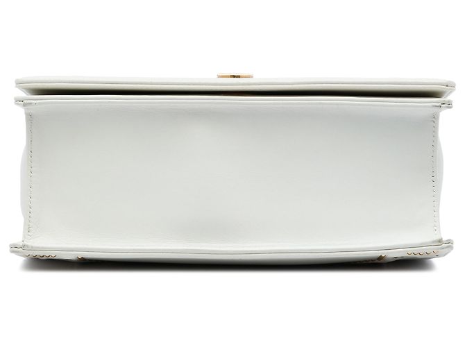 Diorama Flap in agnello borchiato bianco Medium Crudo - vista 3
