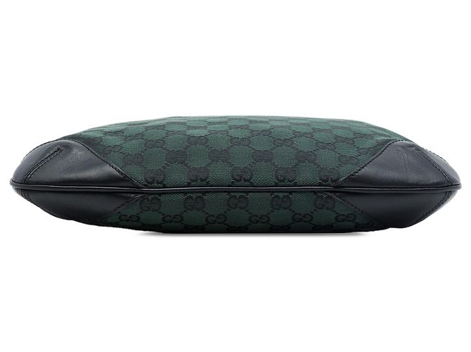 Borsa a tracolla Gucci in tela GG verde Verde scuro - vista 3
