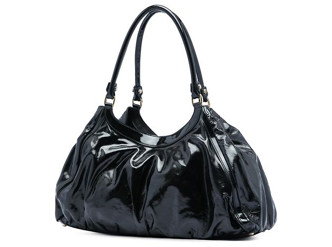 Borsa a tracolla Gucci Black Patent Abbey D Ring Nero - vista 2