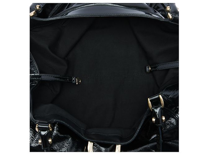 Borsa a tracolla Gucci Black Patent Abbey D Ring Nero - vista 4