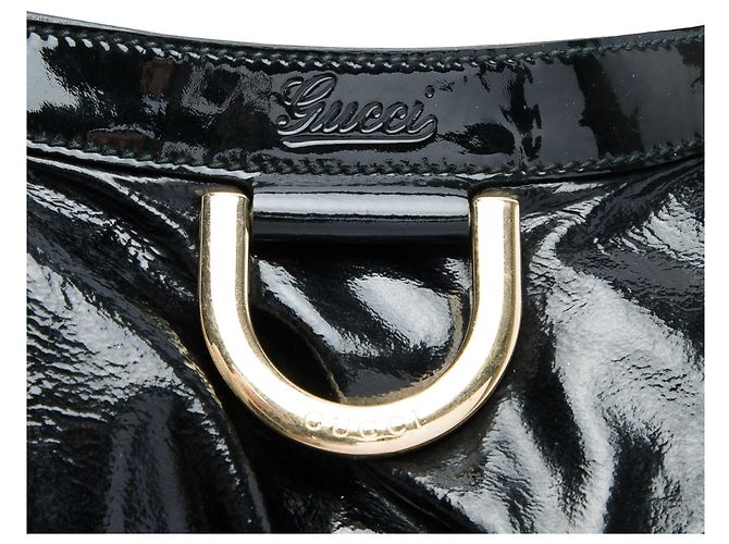 Borsa a tracolla Gucci Black Patent Abbey D Ring Nero - vista 5