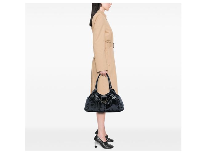 Borsa a tracolla Gucci Black Patent Abbey D Ring Nero - vista 6
