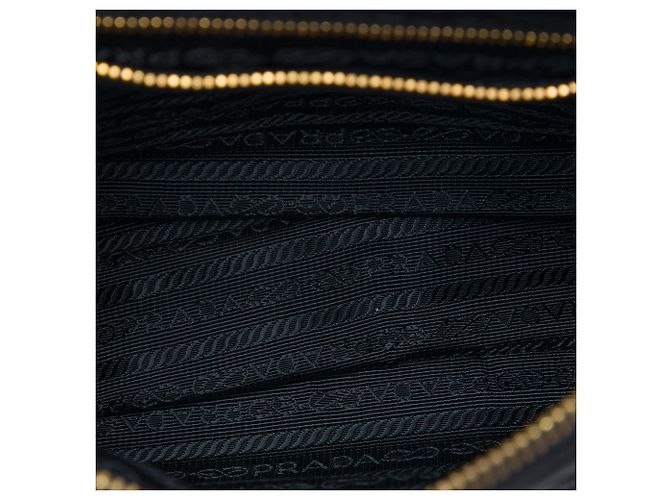 Borsa a tracolla Prada Black Saffiano Trimmed Tessuto Nero - vista 4