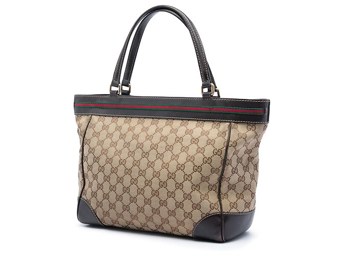 Gucci Mayfair Tote aus beigem GG Canvas Dunkelbraun - Ansicht 2