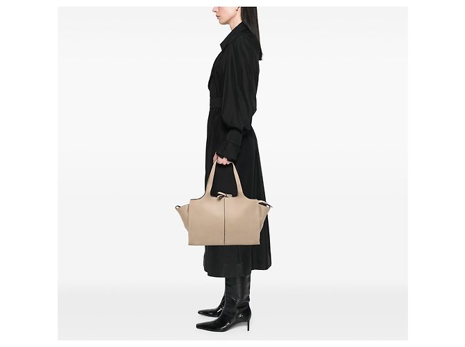Céline Celine Beige Medium Grained Calfskin Trifold Tote - Ansicht 6