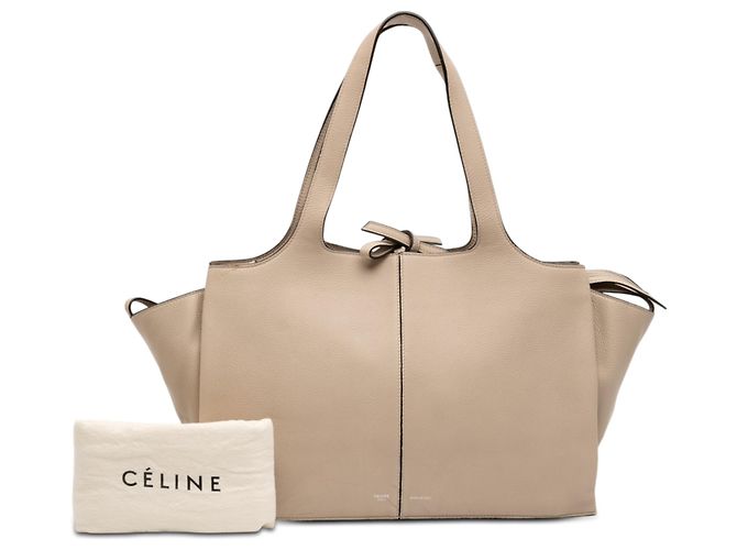 Céline Celine Beige Medium Grained Calfskin Trifold Tote - Ansicht 7