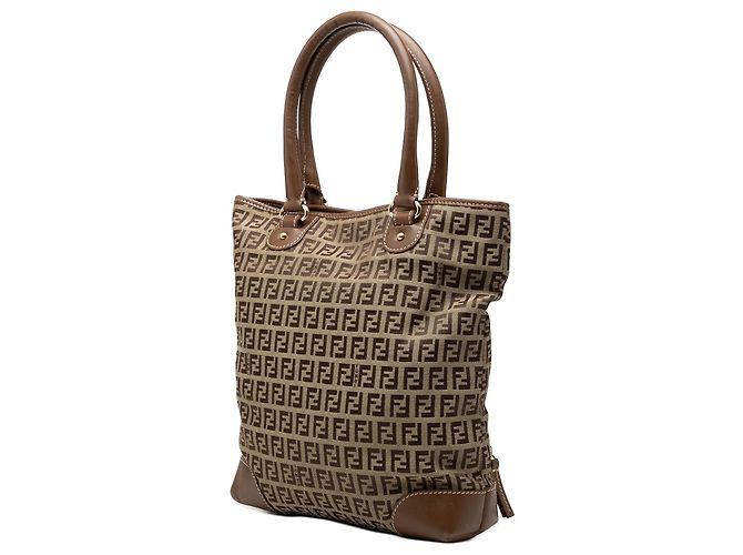 Fendi Beige Zucchino Canvas Chef Front Pocket Shopping Tote - Ansicht 2