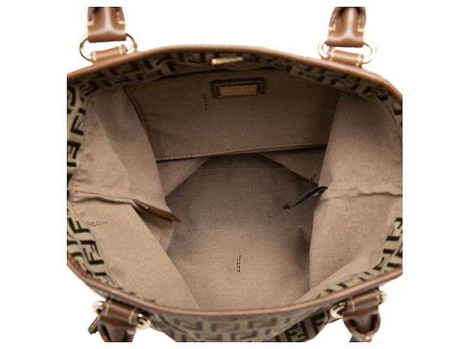 Fendi Beige Zucchino Canvas Chef Front Pocket Shopping Tote - Ansicht 4