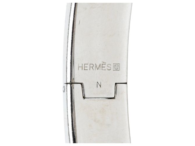 Bracciale Hermès Clic H in smalto arancione stretto PM - vista 4