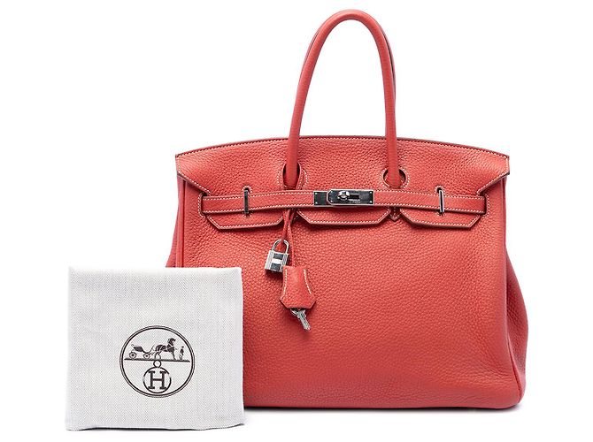 Hermès Red Clemence Birkin Retourne 35 Rosso - vista 7