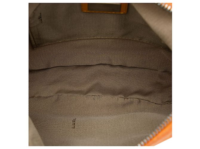 Fendi Orange Zucchino Canvas Hobo Arancione - vista 4