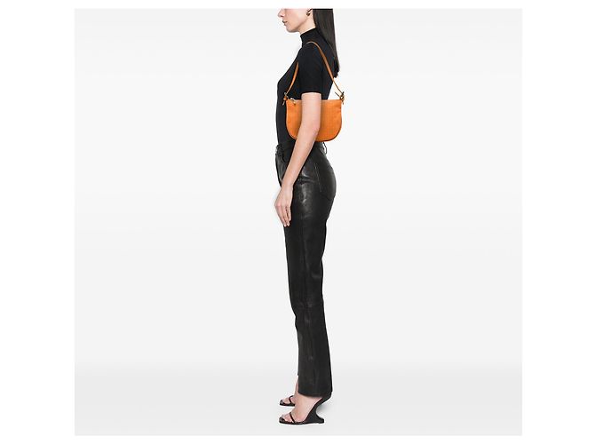 Fendi Orange Zucchino Canvas Hobo Arancione - vista 5