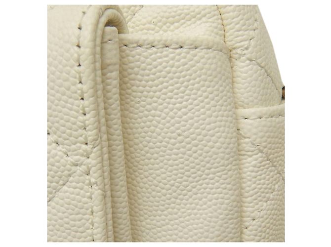 Borsa Chanel White CC Quilted Caviar Day Camera Bag Bianco Crudo - vista 11