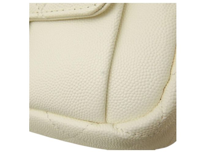Borsa Chanel White CC Quilted Caviar Day Camera Bag Bianco Crudo - vista 14