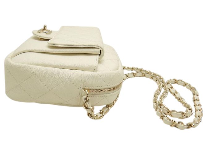 Borsa Chanel White CC Quilted Caviar Day Camera Bag Bianco Crudo - vista 16