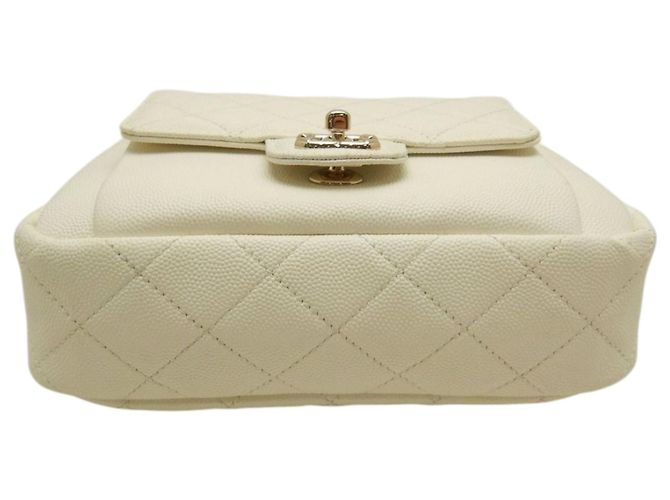 Borsa Chanel White CC Quilted Caviar Day Camera Bag Bianco Crudo - vista 3