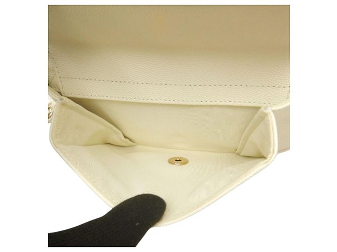 Borsa Chanel White CC Quilted Caviar Day Camera Bag Bianco Crudo - vista 6
