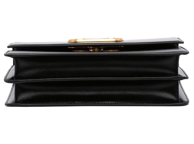 Valentino Borsa a tracolla VLogo Vain in pelle di vitello lucida nera Small Nero - vista 3