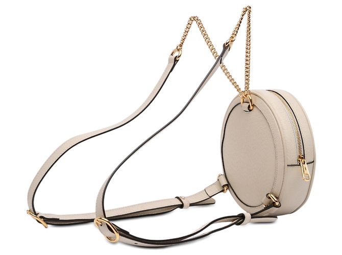 Gucci White Mini Leather Round Ophidia Rucksack weiß - Ansicht 2