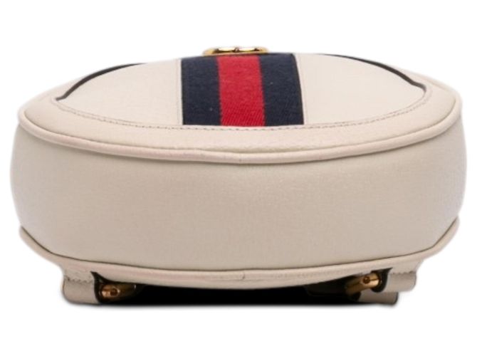 Gucci White Mini Leather Round Ophidia Rucksack weiß - Ansicht 3