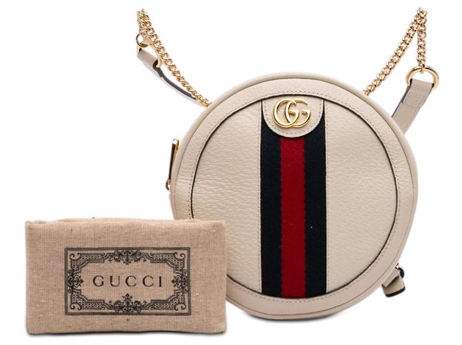 Gucci White Mini Leather Round Ophidia Rucksack weiß - Ansicht 7