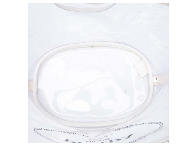Tote Borsa shopper Prada in PVC bianco Canapa con logo - vista 4