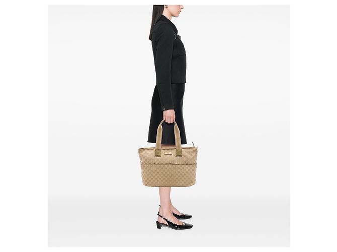 Gucci Beige GG Canvas Web Tote - Ansicht 6