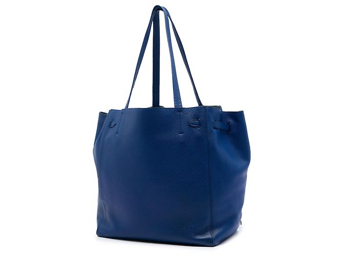Céline Celine Phantom Cabas Tote aus blauem Leder, Größe Small - Ansicht 2