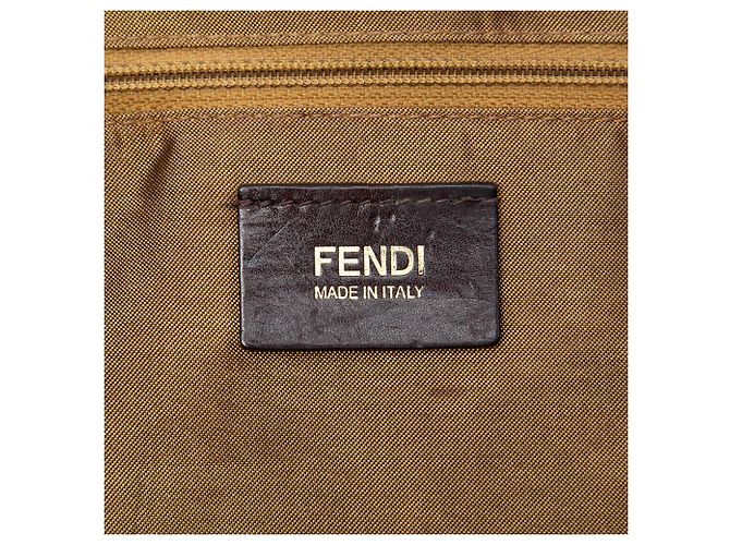 Fendi Brown Medium Zucca Coated Canvas Laser Cut Star Roll Tote - view 5