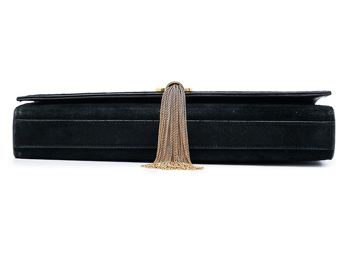 Clutch Kate con nappa nera con monogramma Saint Laurent e nappa Nero - vista 3