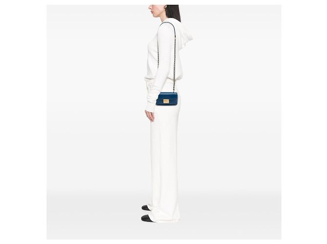 Fendi Blue Mini Nappa Be Baguette Crossbody - vista 6