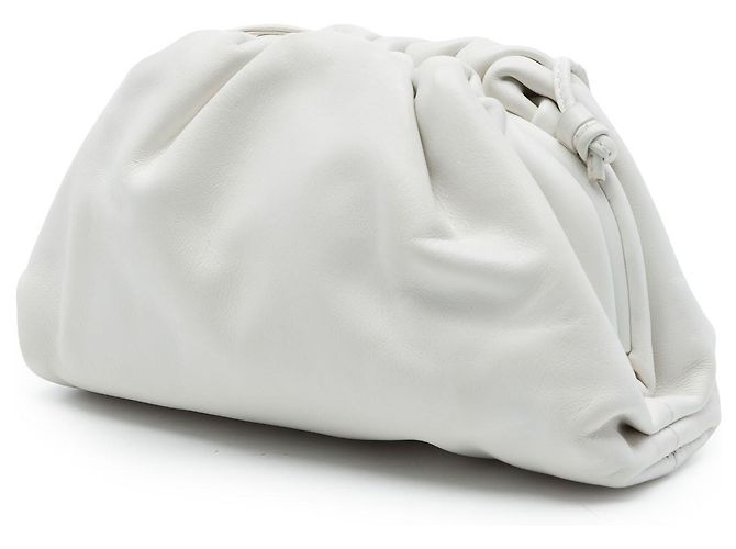 Bottega Veneta White Lambskin The Mini Pouch Crossbody - vista 2