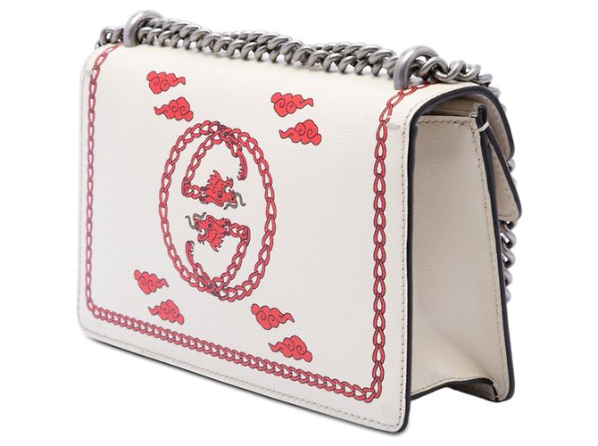 Gucci Borsa a tracolla Dionysus Lunar New Year in pelle di vitello testurizzata bianca Medium Bianco - vista 2