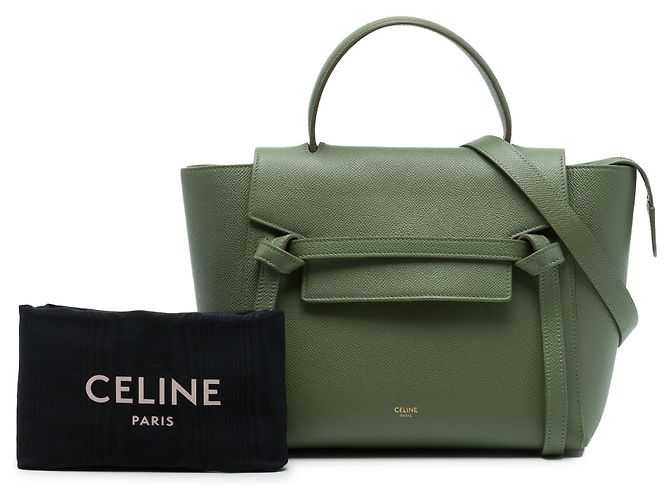 Belt Bag Céline Borsa Belt in pelle di vitello micro granulata verde Celine Verde oliva - vista 7