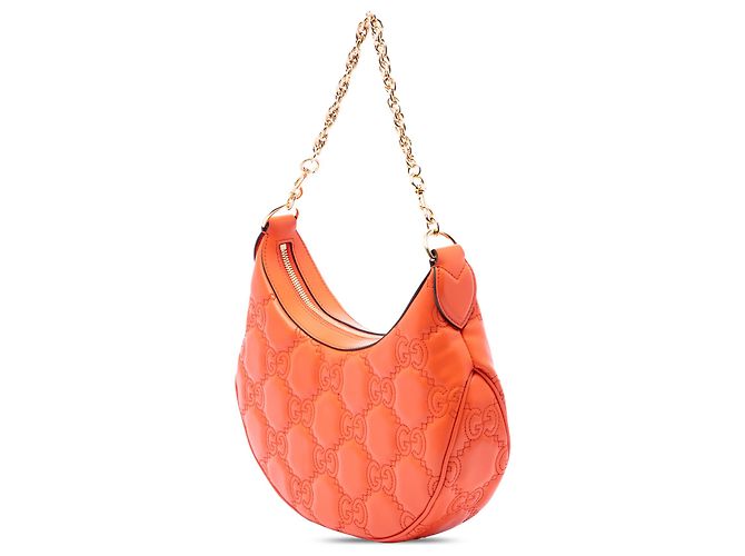 Borsa Gucci Orange Small GG Marmont Matelasse in pelle di vitello - vista 2