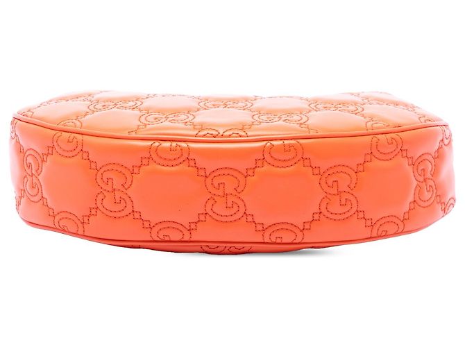 Borsa Gucci Orange Small GG Marmont Matelasse in pelle di vitello - vista 3
