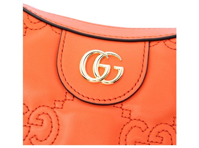 Borsa Gucci Orange Small GG Marmont Matelasse in pelle di vitello - vista 5