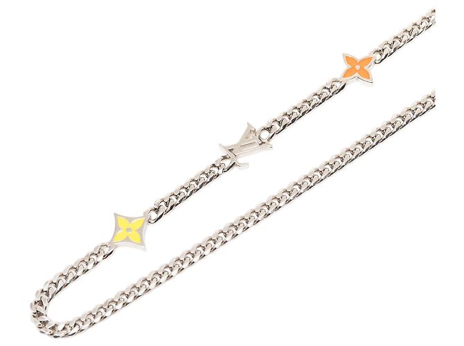Collana Louis Vuitton Monogram Row in ottone argentato Argento - vista 2