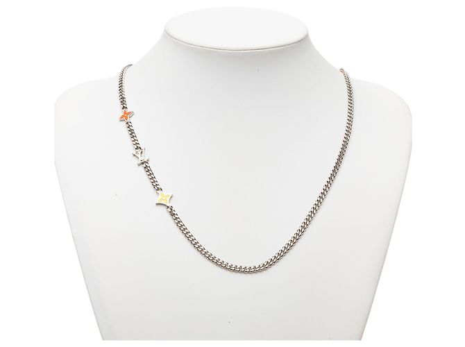 Collana Louis Vuitton Monogram Row in ottone argentato Argento - vista 5