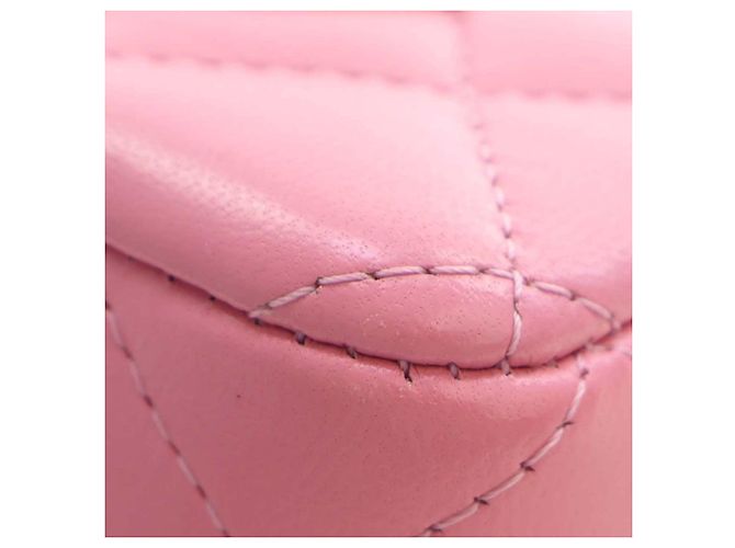 Chanel Pink Mini Rectangular Classic Lambskin Top Handle Flap - Ansicht 10