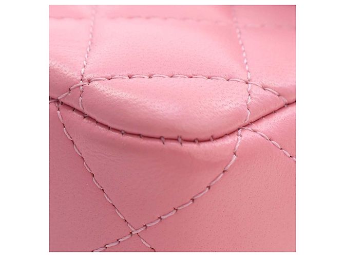 Chanel Pink Mini Rectangular Classic Lambskin Top Handle Flap - Ansicht 11