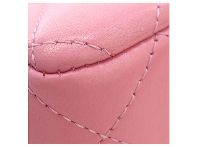 Chanel Pink Mini Rectangular Classic Lambskin Top Handle Flap - Ansicht 12