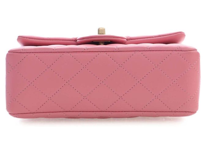 Chanel Pink Mini Rectangular Classic Lambskin Top Handle Flap - Ansicht 5