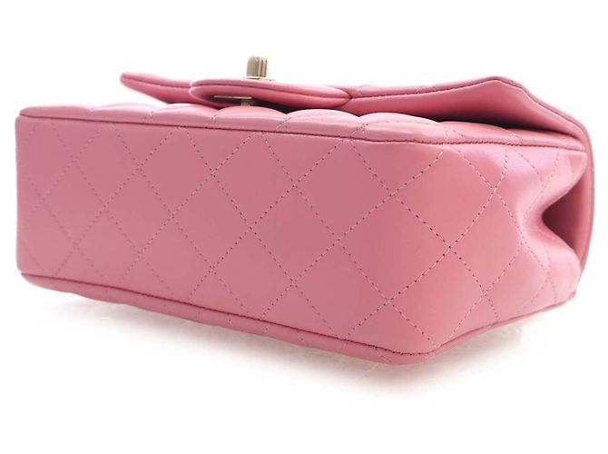 Chanel Pink Mini Rectangular Classic Lambskin Top Handle Flap - Ansicht 6