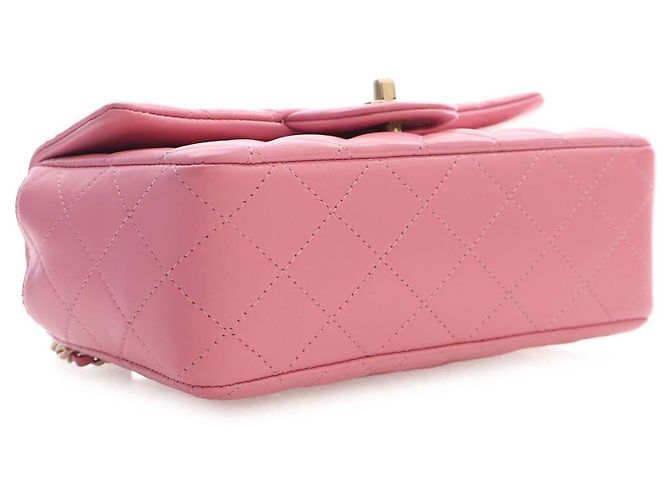 Chanel Pink Mini Rectangular Classic Lambskin Top Handle Flap - Ansicht 7